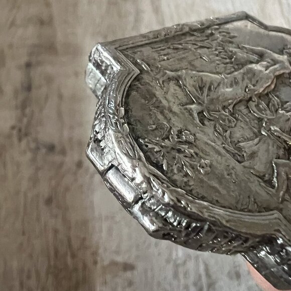 Art Nouveau Lady Goddess Nymph Nude Locket Pendant 2 Sided Silver Plated - Picture 6 of 9